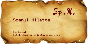 Szanyi Miletta névjegykártya